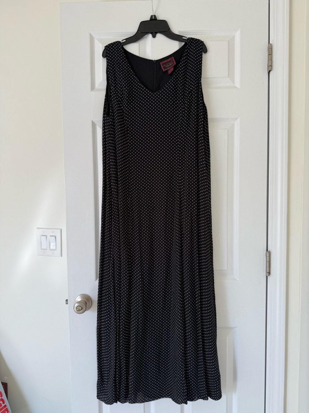 April Cornell Vtg Maxi Dress Size L Polka Dot Sleeveless Button-Up Cottagecore